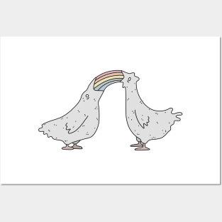 Rainbow chickens Posters and Art